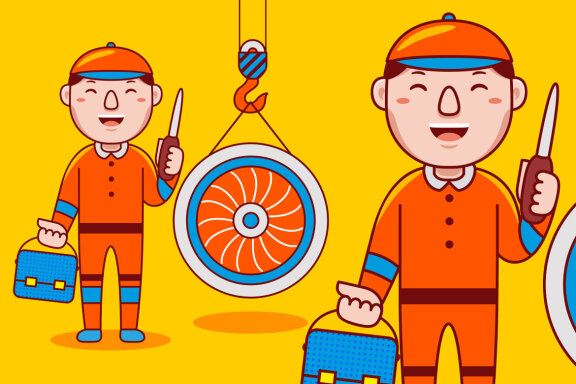 Aerospace Engineer Profession Cartoon Vector