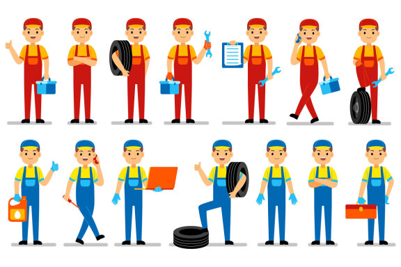 Mechanic Profession Character Vector