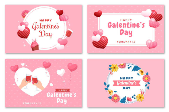 17 Happy Galentine's Day Illustration