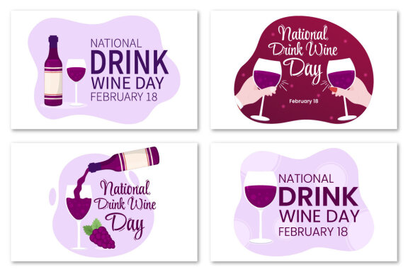 13 National Drink Wine Day Illustration