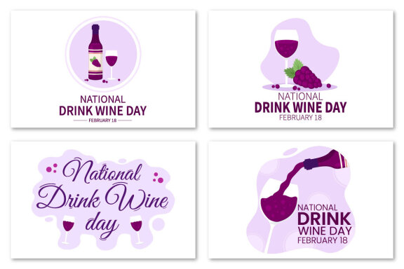 13 National Drink Wine Day Illustration