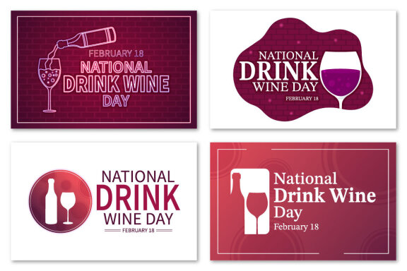 13 National Drink Wine Day Illustration