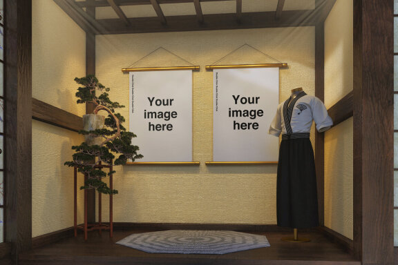 Japanese Temple Poster Mockups