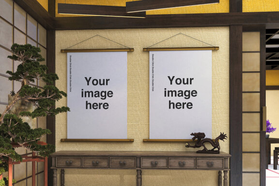 Japanese Temple Poster Mockups