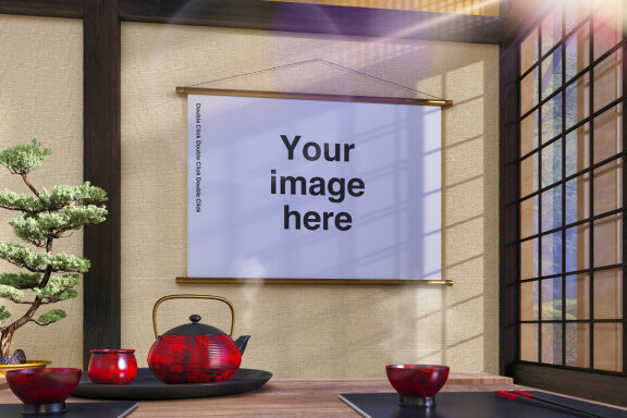 Japanese Temple Poster Mockups