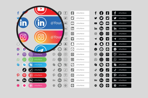 Social Media Icons Set - 165 icons