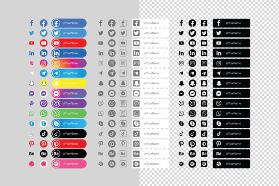 Social Media Icons Set - 165 icons