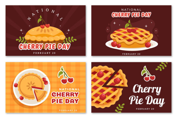 15 National Cherry Pie Day Illustration