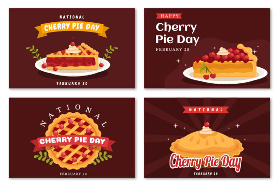 15 National Cherry Pie Day Illustration