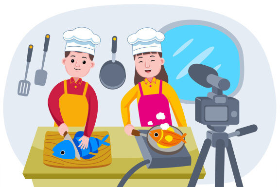 Broadcasting live event with Chefs cooking