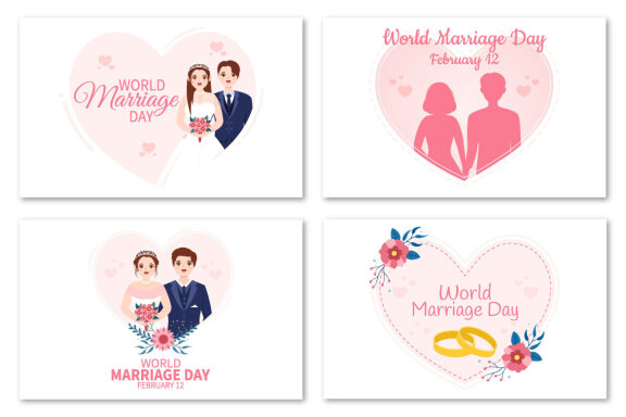 10 World Marriage Day Illustration
