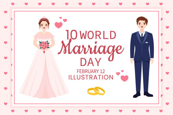 10 World Marriage Day Illustration