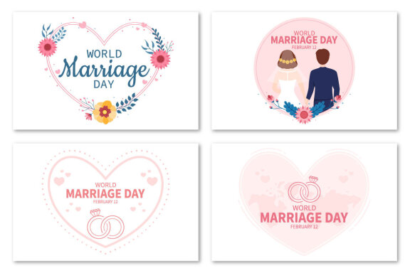 10 World Marriage Day Illustration