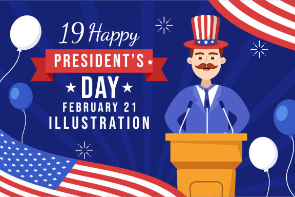 19 Happy Presidents Day Illustration