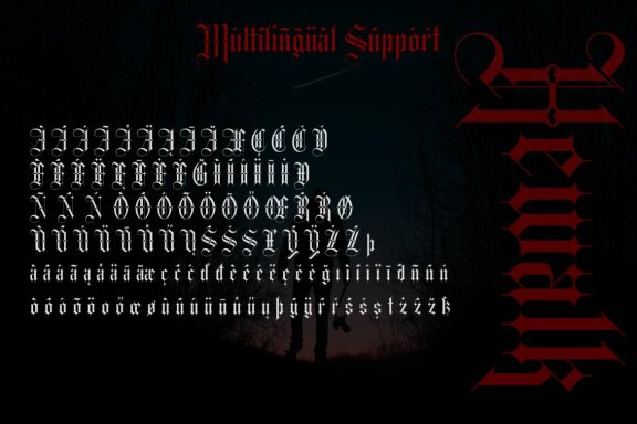Hewalk - Blackletter Typeface Font