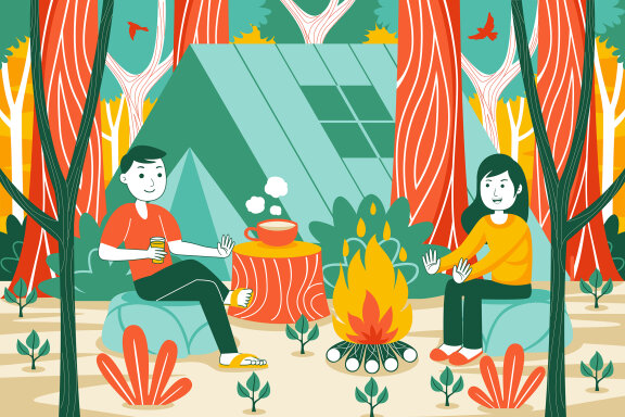 Camping Vector Illustration