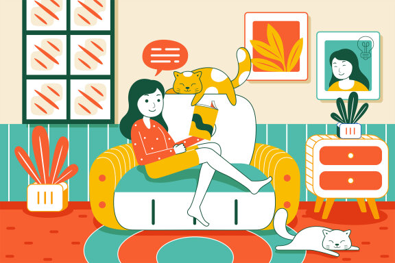 Stay at Home Vector Illustration