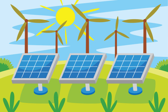 Solar Energy Industry Vector Illustration