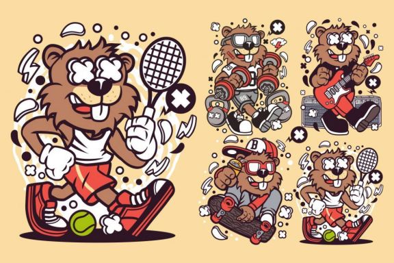 Beaver Cartoon Character 4