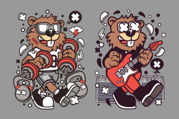Beaver Cartoon Character 4