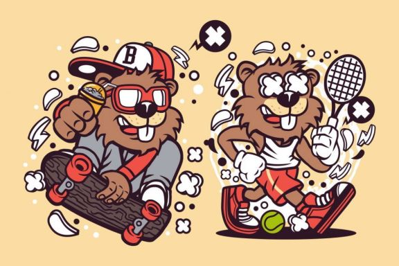 Beaver Cartoon Character 4