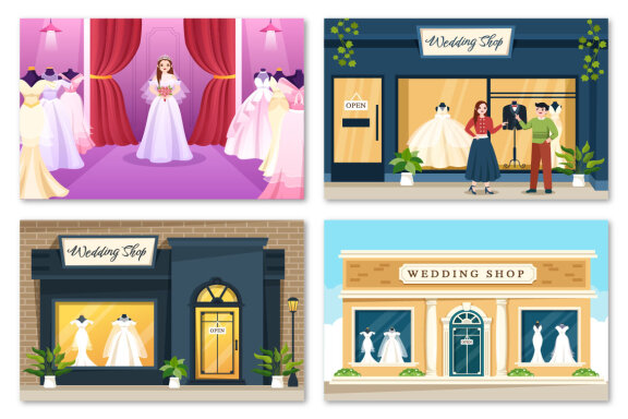 13 Wedding Shop Illustration