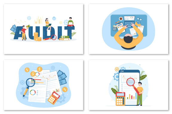 12 Business Audit Documents Illustration