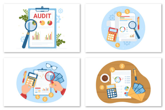 12 Business Audit Documents Illustration