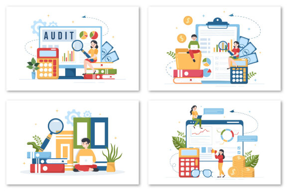12 Business Audit Documents Illustration