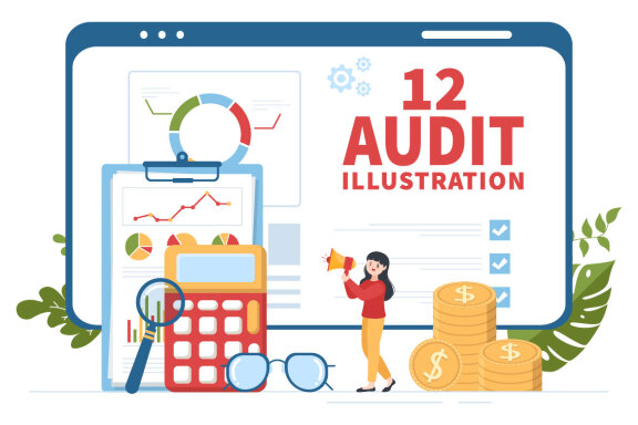 12 Business Audit Documents Illustration