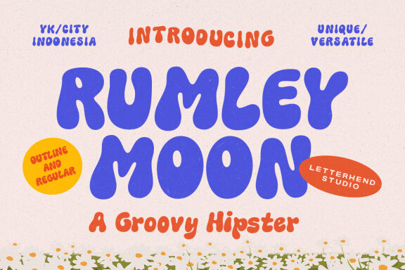 Rumley Moon -Groovy Hipster Font