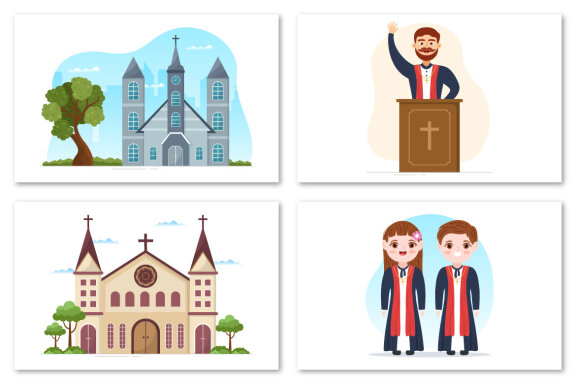 10 Lutheran Church and Pastor Illustration