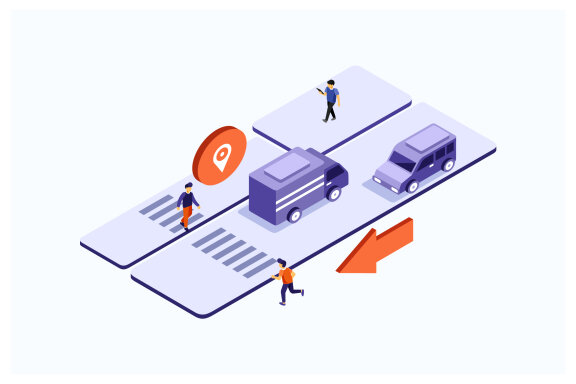 Isometric Highway Vector Illustration