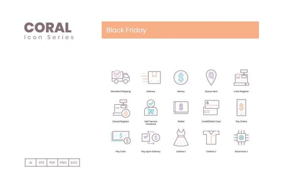 70 Black Friday Icons | Coral