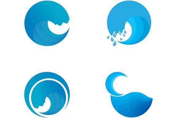 Wave beach vector illustration design logo