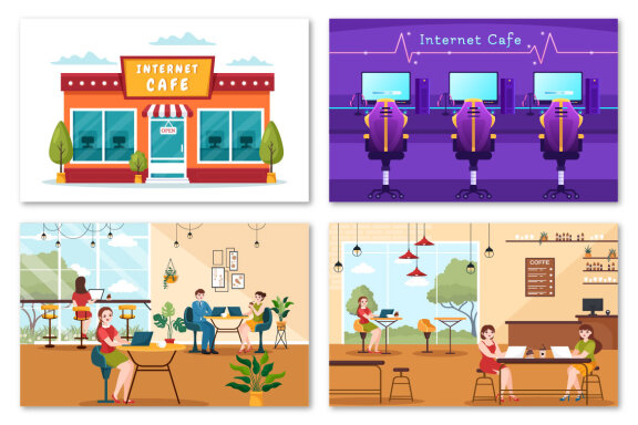 13 Internet Cafe Illustration