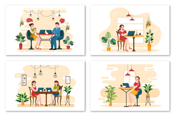 13 Internet Cafe Illustration