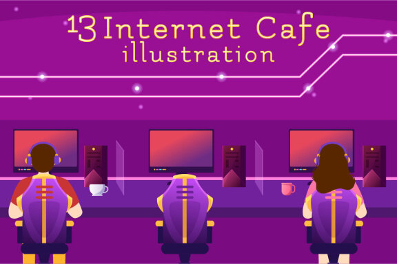 13 Internet Cafe Illustration