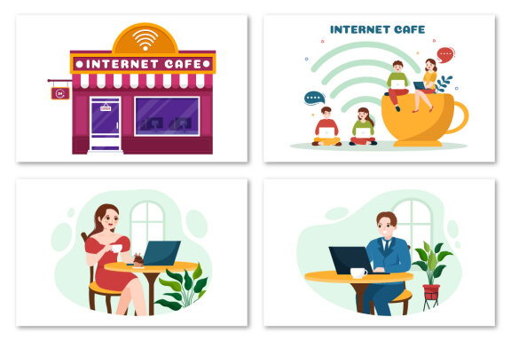 13 Internet Cafe Illustration