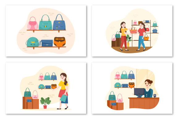 11 Handbag Store Design Illustration