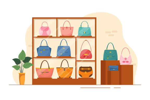 11 Handbag Store Design Illustration