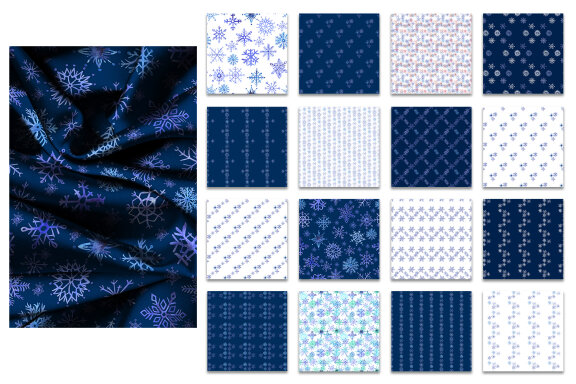 Snowflakes Watercolor Cliparts Set
