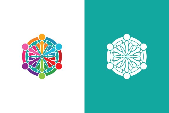 Community, network and social icon design template