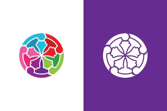 Community, network and social icon design template