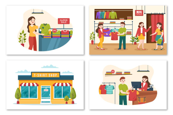 13 T shirt Store Illustration
