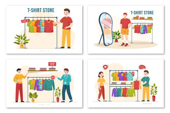 13 T shirt Store Illustration