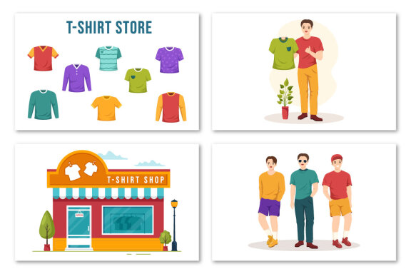 13 T shirt Store Illustration