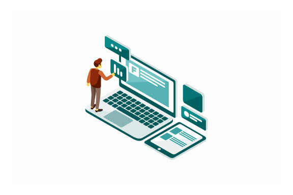 Isometric Social Media Marketing Vector Illustration