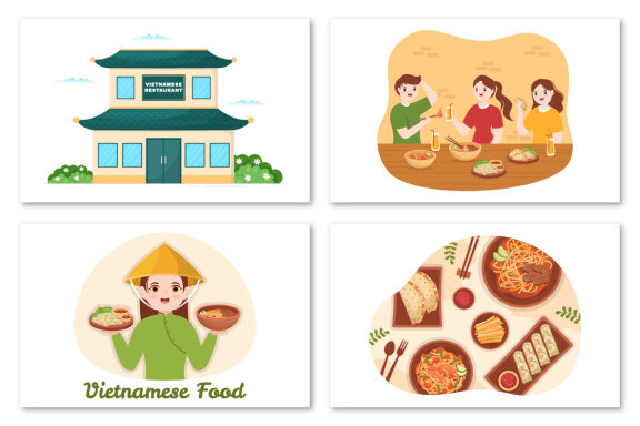 11 Vietnamese Food Restaurant Illustration