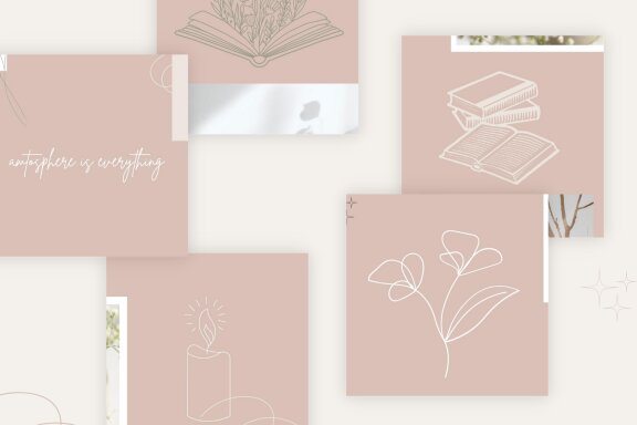 Lilac and Sage Instagram Puzzle Feed Template - Hygge Theme
